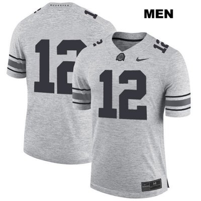 Men's NCAA Ohio State Buckeyes Sevyn Banks #12 College Stitched No Name Authentic Nike Gray Football Jersey LN20N86PK